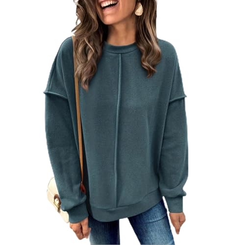 Womens Loose Pullover Sweaters Fall Winter Clothes 2025 Crewneck Slouchy Sweater Long Sleeve Casual Knitted Tops