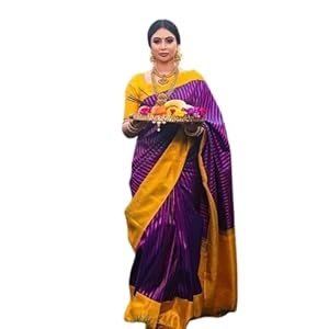 Jaanvi Women’s Kerala Kanjivaram Silk Saree With Zari Work & Unstitched Blouse Piece