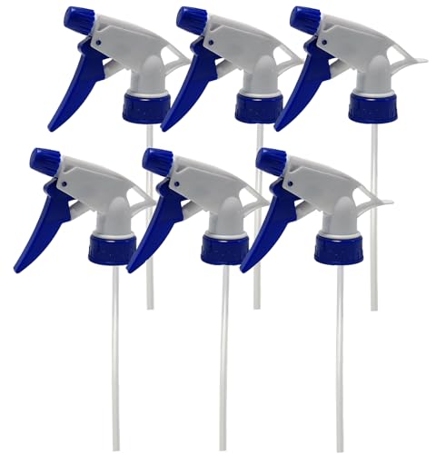 6PCS Blue Spray Bottle Nozzels Attachment Heavy Duty Trigger Spray Replacement Sprayer Nozzle Head Plastic 28/400 Spray Bottle Tops Fit for Standard 8oz/16oz Bottle