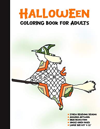 Halloween Coloring Book for Adults: 50 Halloween Illustrations Printed On One Side, Safe For Markers | Fun Craft Activity Gift | Stress Relieving Designs (Spooky House)