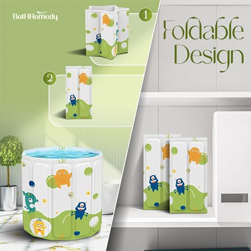 Image of Bath Tub for Adult for Bathroom, Foldable SPA Tub for Home Use with Drainage Hole, Thickened Insulated Ice Bath Tub, Inflatable BathTub for Adults, Ice BathTub for Adults (Green)