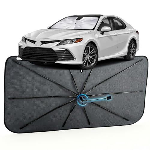 Image of Car Windshield Sun Shade for Toyota Camry 2012-2024 -[Reflective Coated Fabric] Sunshade Umbrella for Front Window, Car Shades Sun Visor Keep Car Cool and Protects Interior, 1:1 Exact Fit