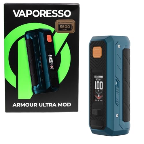 For Vaporesso Armour Ultra Box Mod 100 W Vape (Azul Tormenta) Batería de 5500 mAh | Pantalla TFT de 0,96' | Protección cuádruple | Modos BOOST/PULSE/ECO/TC | Conector 510 Original - No Nicotine
