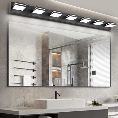 image for SineRise LED Modern Bathroom Vanity Light Fixtures (7-Light, 55-Inch, 