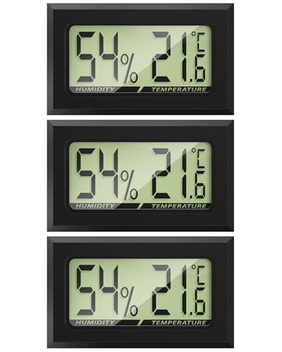 MAVORI® 3 x Thermo Hygrometer mini digital - 2 in 1 Temperatur und Luftfeuchtigkeitsmesser - Mini Thermometer und Hydrometer Feuchtigkeit digital -...