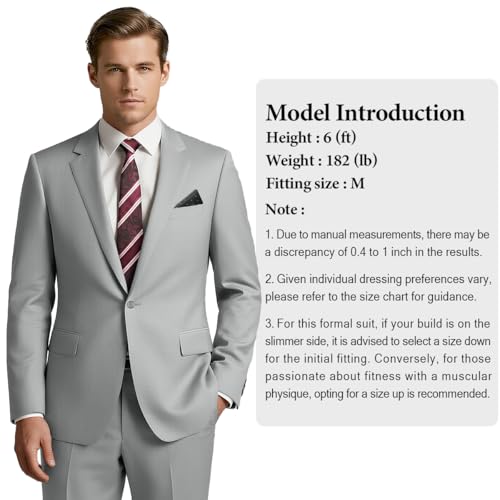 2 Piece Men's Suit One Button Slim Fit Suit for Men Solid Color Blazer and Pants Tie and Square Wedding Business Party3
