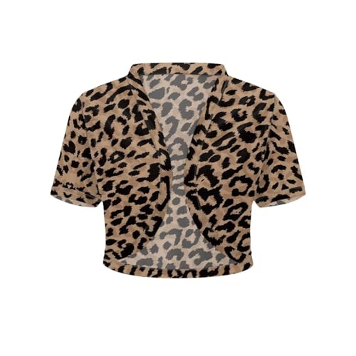 Image of Womens Short Sleeve Bolero Shrug Open Front Knit Cropped Cardigan Shoulder Cover for Dress Cute Casual Knit Cover Up