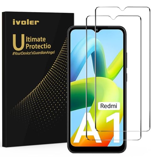 ivoler 2 Stück Schutzglas Schutzfolie für Xiaomi Redmi A2 / A1 / 10A / 9A / 9AT / 9C / 9C NFC / A2 Plus / A1 Plus, 9H Härte, HD Klar Displayschutzfolie, Anti-Bläschen Stylisch Anti-Kratzer Stoßfest