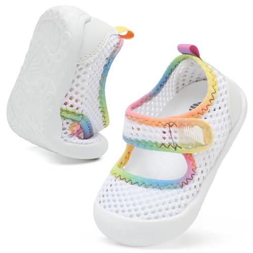 BARERUN Baby Boys Girls Barefoot Swim Pool Water Shoes Beach Walking Sandals Athletic Sneakers Boys Water Shoes Size 4 Toddler Sandals White Infant Size 12-18 Months