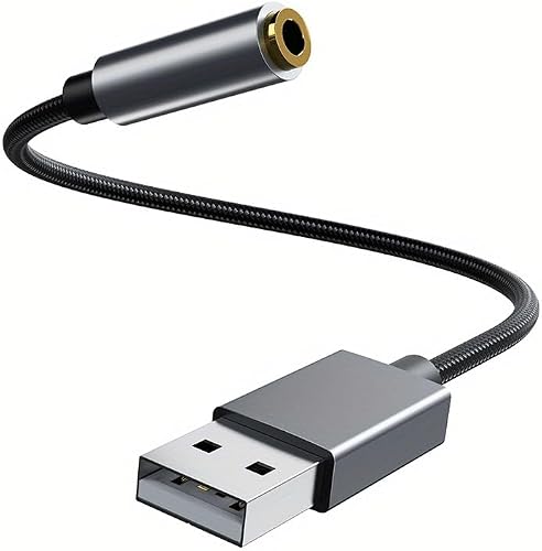 USB to 3.5mm Aux Female Audio Jack Converter USB External Sound Card Audio Adapter.