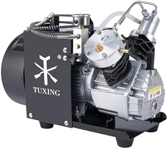 TUXING Scuba Tank Compressor, 4500psi PCP Air Compressor, High Pressure Air Compressor, Double Cylinder PCP Diving Pump for Paintball Scuba Tank 110V (TXEDM041)