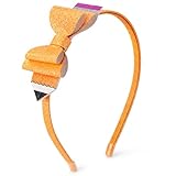 WIWUFUE Pencil Headband for Girls – Sparkly Glitter Hair Bows Cute Yellow School Pencil Hair Accessory for First Day of School Book Week Costume Back to School Party for Preschool & Elementary Kids