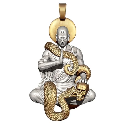 Pendentif bouddhiste homme collier aluminium sans pierre amulette
