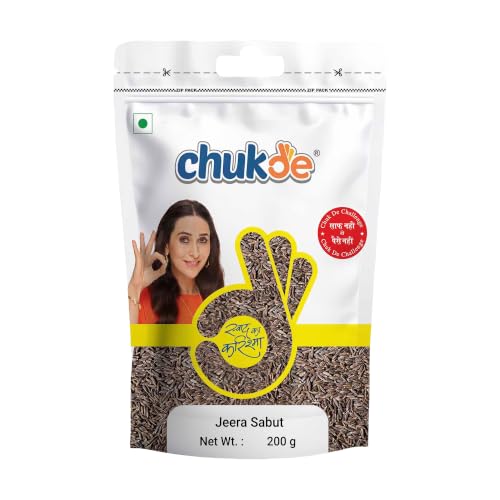 Image of Chukde Cumin Seeds (Jeera Sabut), 200g | Strong Aroma & Rich Taste | Ideal for Tadka, Seasoning, Jeera Rice & Curries | Bold & Heavier Cumin Seeds | No Artificial Color Added | Laboratory Tested