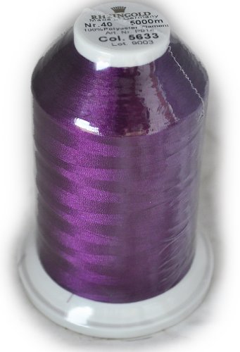 Hilo de poliéster Rheingold No. 40 Pansy para bordado, cono comercial de 5500 yardas miniatura 1