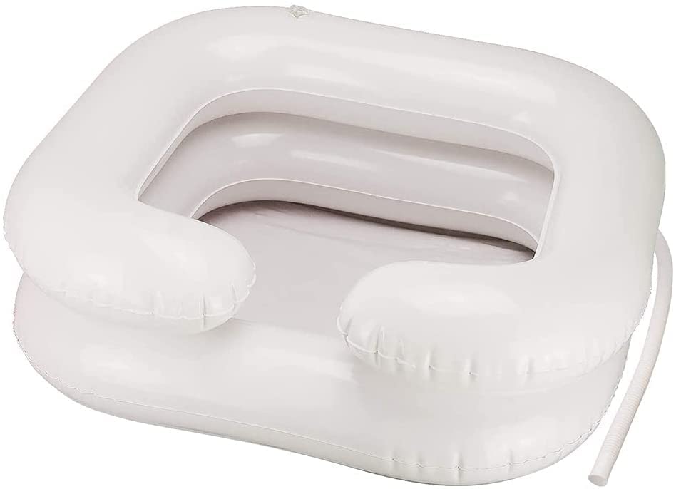 Bassin de douche de chevet portable et gonflable pour laver les cheveux
