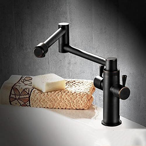 Robinet cuisine extensible pliant en laiton avec double commande d'eau - 3