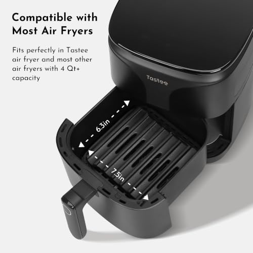 Image of Tastee Cast Iron Grill Pan for 4QT+ Square Air Fryers, 7.5 x 6.3 in