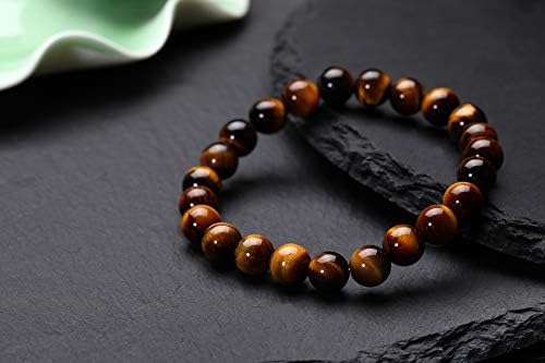 Tiger Eye Stone Bracelet Meditation Mala Reiki Energy Healing Bangle Elastic Stretch Bracele