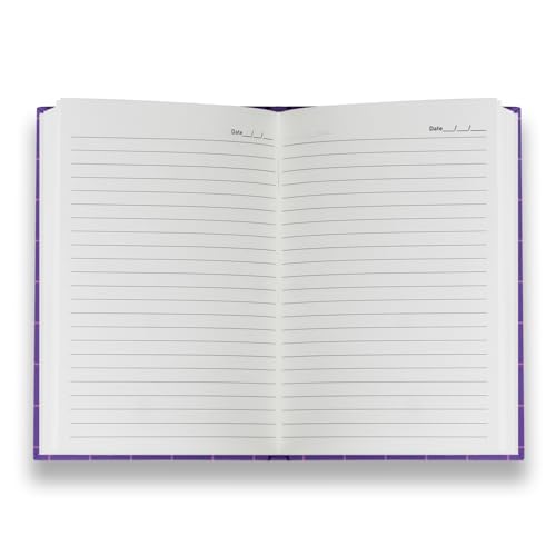 Image of A5 Designer Diary Notebook for Girls and Women, Purple Pink Grid Hardbound, 160 Ruled Pages 90 GSM, Diary for College, Office and Gifting