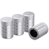CKAuto Tire Valve Stem Caps, Aluminum Silver, 4 pcs/Pack