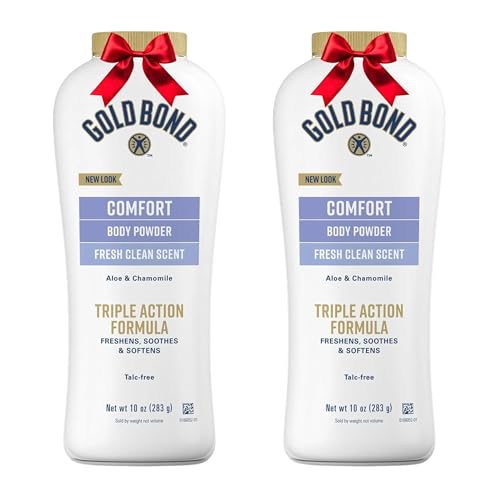 Gold Bond Comfort Body Powder, 10 oz., Talc-Free, Fresh Clean Scent With Aloe & Chamomile, Pack of 2