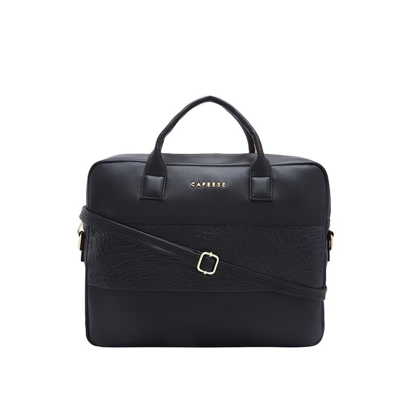 Image of Caprese Shawn Medium 16 Inch Laptop Bag for Women | Stylish 9L Business Handbag with Smart Sleeve & Back Zipper Pocket | Adjustable & Detachable Strap for Office Use