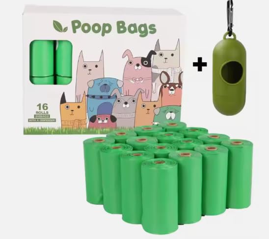 Image of Pet Waste Bags with Dispenser (Green)