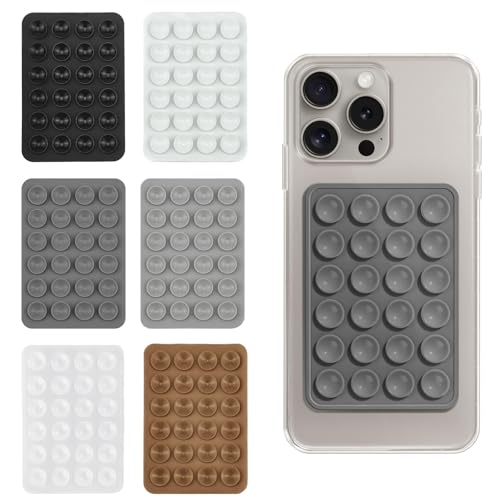 BDEPSTR Ventosa Movil,6 Piezas Ventosas Movil de Silicona,Soporte Movils,para Selfies y Vídeos,para Smartphone, Soporte para Coche, Baño, Cocina, Accesorios para Teléfono