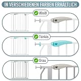 ib style Treppenschutzgitter Berrin - Türschutzgitter für Babys, Gitter für Hunde, Haustiere, Ohne Bohren, Schwarz, Breite: 120-130 cm