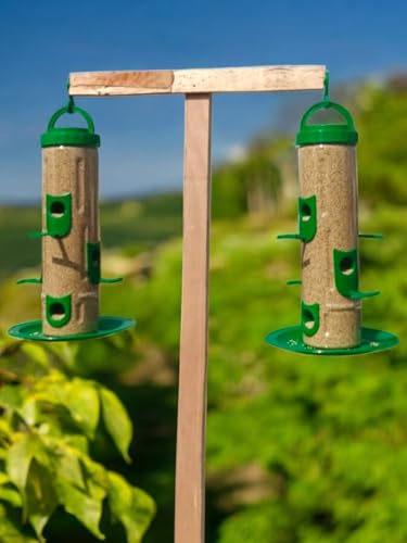 Image of Large Bird Feeder I Hanging Bird Feeder for Balcony I Outdoor Bird Food Feeder I 900 Capacity I Premium Hard Plastic Weatherproof, Attracting for Wild Birds (Green, Pack of 5 Pcs)