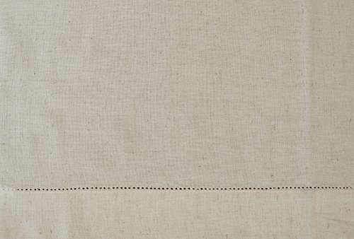Dining Table Runner Cotton Flax,Table Runner, Farmhouse Table Runner,Rustic Table Runner-16X72-Natural-Hemstitched-Extra 2 Inches Wider Than 14 Inch Runners-Handcrafted With Hemstitch Detailing #TOP6