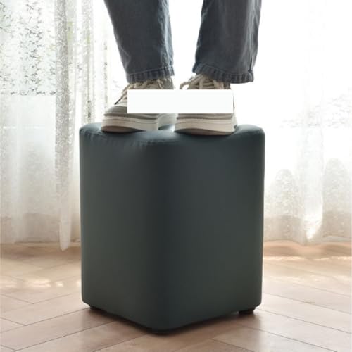 Repose-pieds marron en cuir synthétique pour salon chic
