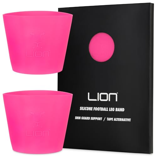 Silicone Football Leg Bands For Adults & Kids - The Tape Alternative To Hold Shin Pads In Place To Match Your Kit (Neon Pink)