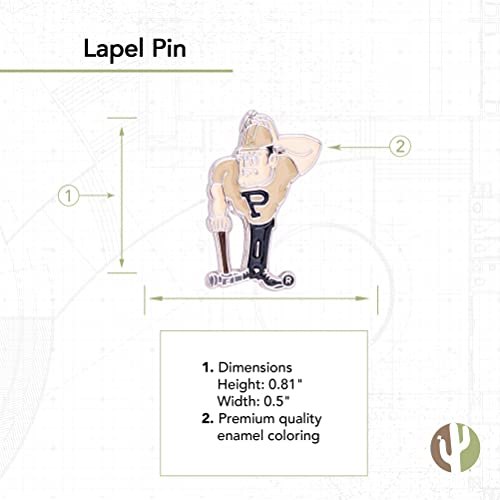 Image of Desert Cactus Purdue University Lapel Pin PUR Boilermakers Made of Metal for Formal Wear, Bag and Hat Jewelry, and Tie Tack (Pin 3)