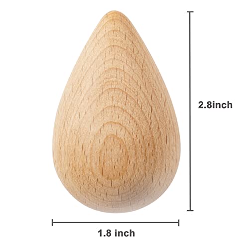 Wonqexz Cute Water Drop Shaped Wooden Hooks,Decorative Wooden Wall Hooks For Hanging Hats, Jackets And More! All Natural, Solid Wood Hooks, Each Set Includes 4 Wall Hooks And Hardware. #TOP1