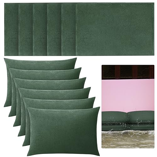 Berlune 12 Pcs Flood Barriers for Home 1ft x 2ft Water Barrier Reusable Absorbent Flood Prevention...
