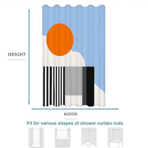 Rideau de douche moderne imperméable anti moisissure géométrie y596l - 6