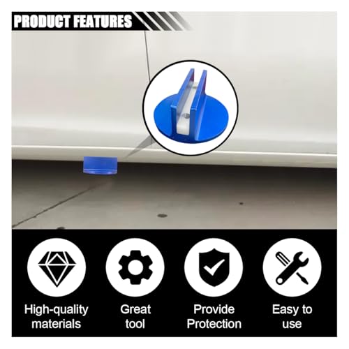 Image of Universal Magnetic Jack Pad, 0.37 inch Slotted Aluminum Grooved Pad | Jack Puck Pinch, Pinch Weld Frame Rail Adapter with Large Slotted for Most Cars SUVs Trucks, Blue