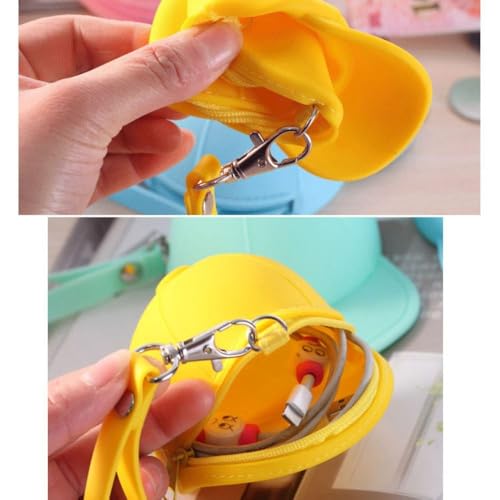 Coin Purse Baseball Cap Silicone Small Item Coin Bag INS Solid Color Money Bag (red)3