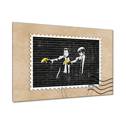 Tableau Banksy Banane Fiction sur toile 120x80 cm pour salon moderne