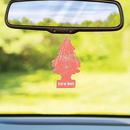 Image of Little Trees Car Air Freshener - Hanging Tree Provides Long Lasting Scent for Auto or Home - Coral Reef, 24 Count, (4) 6-Packs