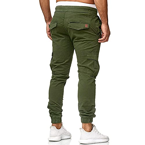 Mens Cargo Pants Casual Drawstring Athletic Jogger Sports Outdoor Trousers with Pockets3