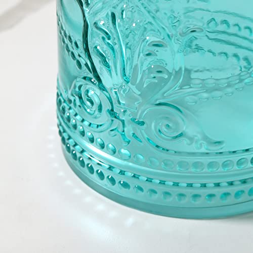 Image of KMwares Elegant 2.6-Gallon Thick Glass Wastebasket - Durable, Odor-Free, Easy to Clean, Stylish Decorative Trash Can for Home & Office (Teal Blue)