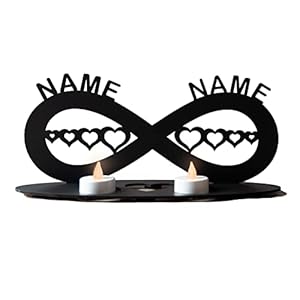 LED Teelichtern Unendlichkeitszeichen mit Herz mit 2 wunschtext personalisiert zum Geschenk, individuelles für Sie und…