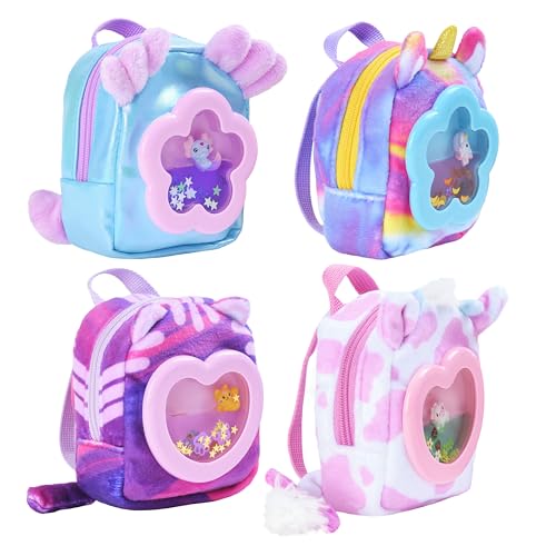 REAL LITTLES Liquid Charms 1 Liquid Filled Micro-Sized Backpack with Window & Tiny Animal Charm Bobbing Inside Reveal 6 Cute Tiny Animal Themed Stationery Surprises - Styles May Vary