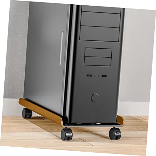 Soporte metálico móvil para CPU SHOWERORO, soporte para torre de computadora y monitor miniatura 3