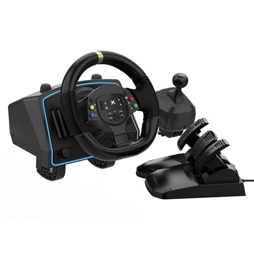 DOYO Gaming Steering Wheel with Pedals and Shifter, 1080° Degree Universal Usb Sim Racing Wheel, Vibration Feedback, Paddle Shifters Driving PC Steering Wheel for PS4, Xbox One, Xbox Series X/S, PS3, Switch