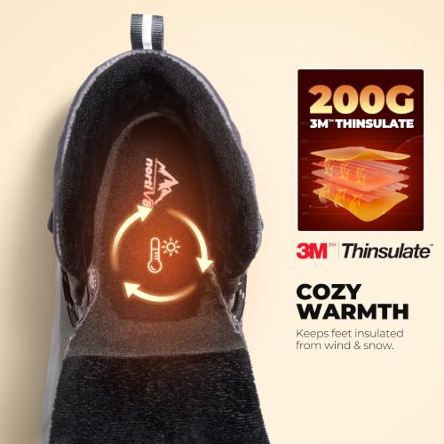 Image of NORTIV 8 Men's Wide Winter Boots Grip on Snow Ice | Insulated Waterproof Lightweight Comfortable Hiking Outdoor Boots Snowgrade