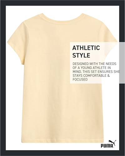 Image of PUMA Girls T-Shirt - Core Logo T-Shirt for Girls - Basic Athletic Crewneck Short Sleeve Tee (7-16)